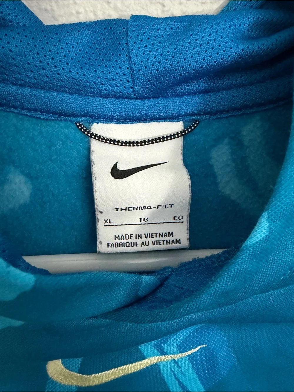 Nike Turquoise Blue Therma-FIT Pullover Hoodie